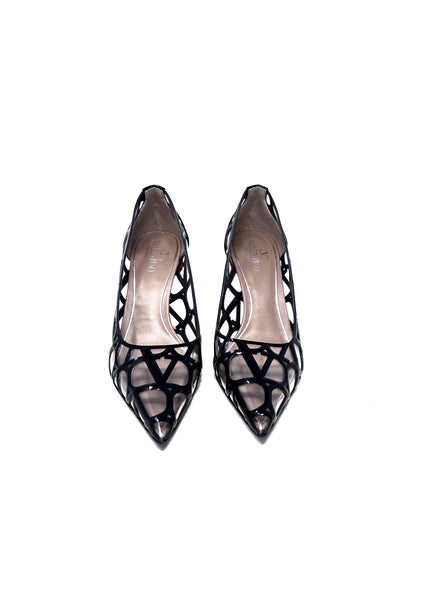 Valentino Size 36 VLogo Vinyl & Patent Pump – The Little Bird