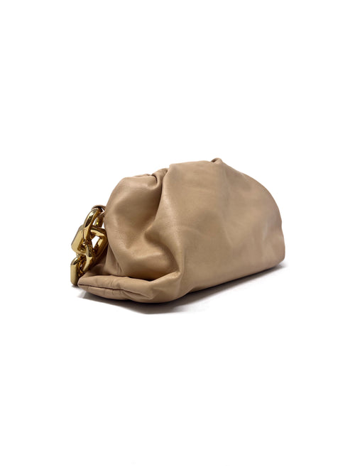 Bottega Veneta Sand '23 'The Chain Pouch' Leather Shoulder Bag
