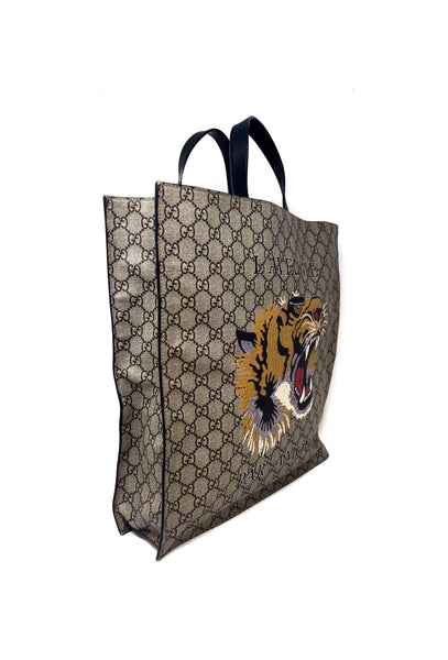 Gucci 'L'Aveugle Par Amour' GG Supreme Tiger Motif Soft Tote W