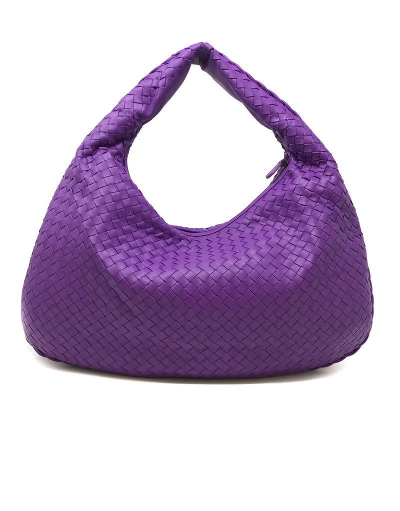 Bottega Veneta Vivid Violet Intrecciato Nappa LG Hobo Bag W/ Mirror