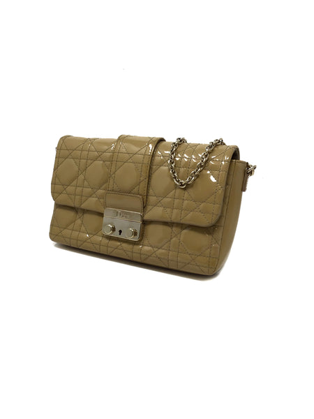 Dior 'New Lock Pouch' Cannage Patent Bag W/ Chain – The Little Bird