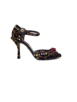 Dolce & Gabbana Size 37 WB! Velvet Embellished Leopard Print Pumps