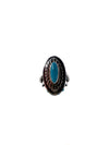 Silver SS 'Oblong' Turquoise Bezel Ring