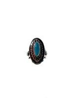 Silver SS 'Oblong' Turquoise Bezel Ring