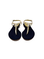 Chanel W Shoe Size 35.5 '15C Gold Flakes Embellished CC Thong Sandal