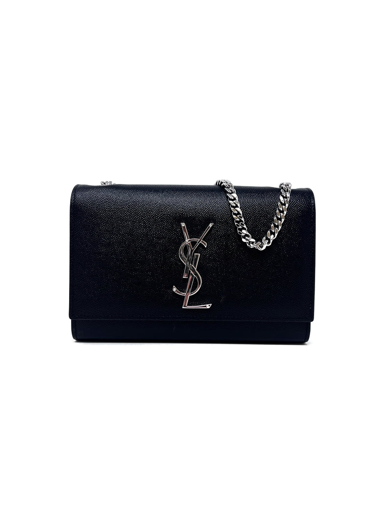 Saint Laurent 'Kate' SM Grain De Poudre Embossed Chain Strap Crossbody