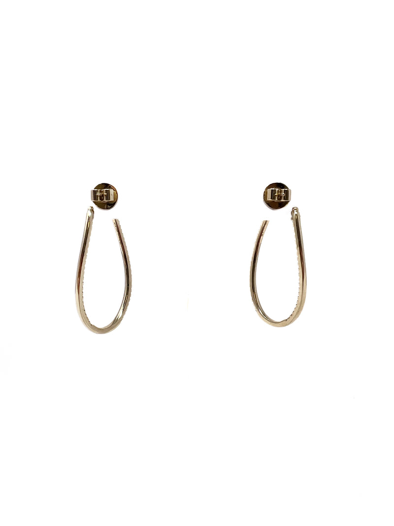 Memoire Gold 18K Twist Diamond Hoop Earrings