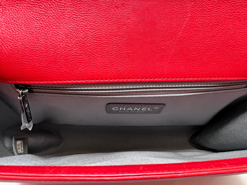 Chanel Red '13-'14 LG Calfskin 'Stitch Boy Bag'