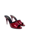 Saint Laurent Cherry 'Romy' Patent Almond Peep Toe Heel Mules