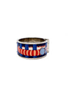 Hermes Colliers De Chiens Print Enamel Wide Hinged Bracelet