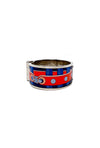 Hermes Colliers De Chiens Print Enamel Wide Hinged Bracelet