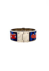 Hermes Colliers De Chiens Print Enamel Wide Hinged Bracelet