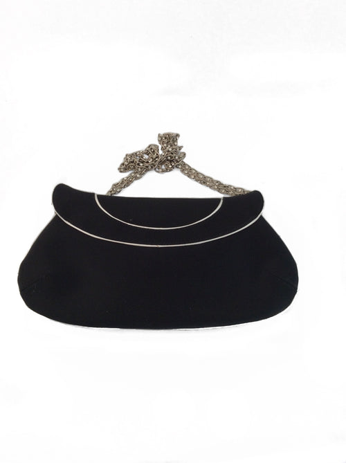 Dior Black Limited Edition Crystal Chain "D" Flap Handbag