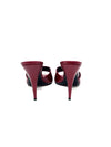 Saint Laurent Cherry 'Romy' Patent Almond Peep Toe Heel Mules