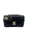 Chanel Black/Silver WB! '04-05 Mirror & Lipstick Satin Micro Flap Bag