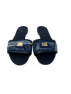Dolce & Gabbana Size 39 Patchwork Denim Plaque Sandals