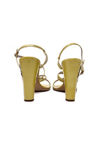 Chanel W Shoe Size 40 Patent Strappy CC Logo Mirrored Heel