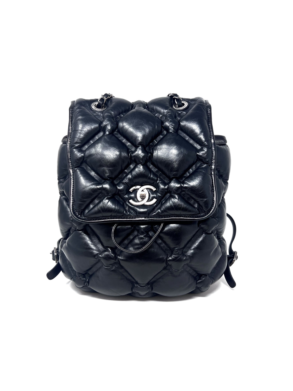 Chanel Black Silver WDB 17 Chesterfield Calfskin Puffer Quilted Ba The Little Bird