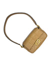 Fendi Camel/Gold WDB! 'Baguette' MD Textured Embossed FF Motif Flap Bag