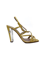 Chanel W Shoe Size 40 Patent Strappy CC Logo Mirrored Heel