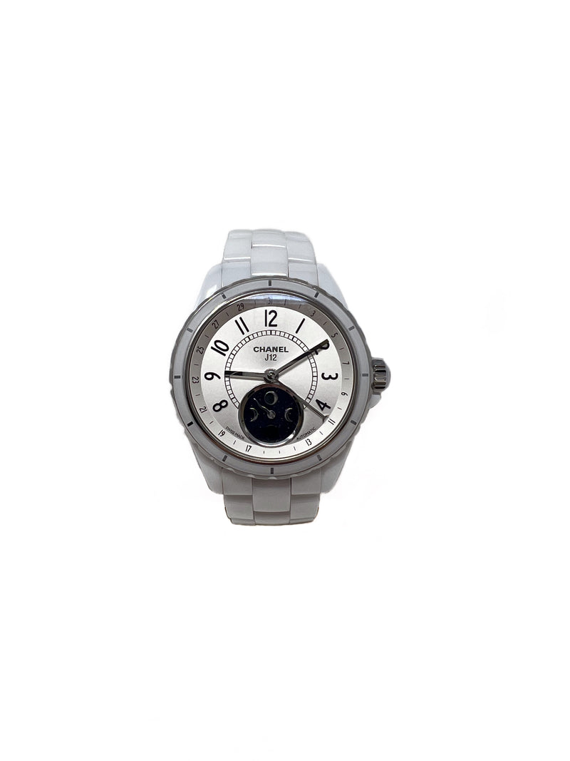 Chanel White WB! 'J12' Automatic Moonphase Ceramic Watch
