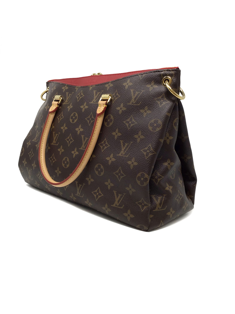 Louis Vuitton Monogram/Red '15 'Pallas' MM W/Strap