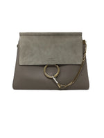 Chloe Taupe '18 'Faye' Suede Flap Chain Detail Bag