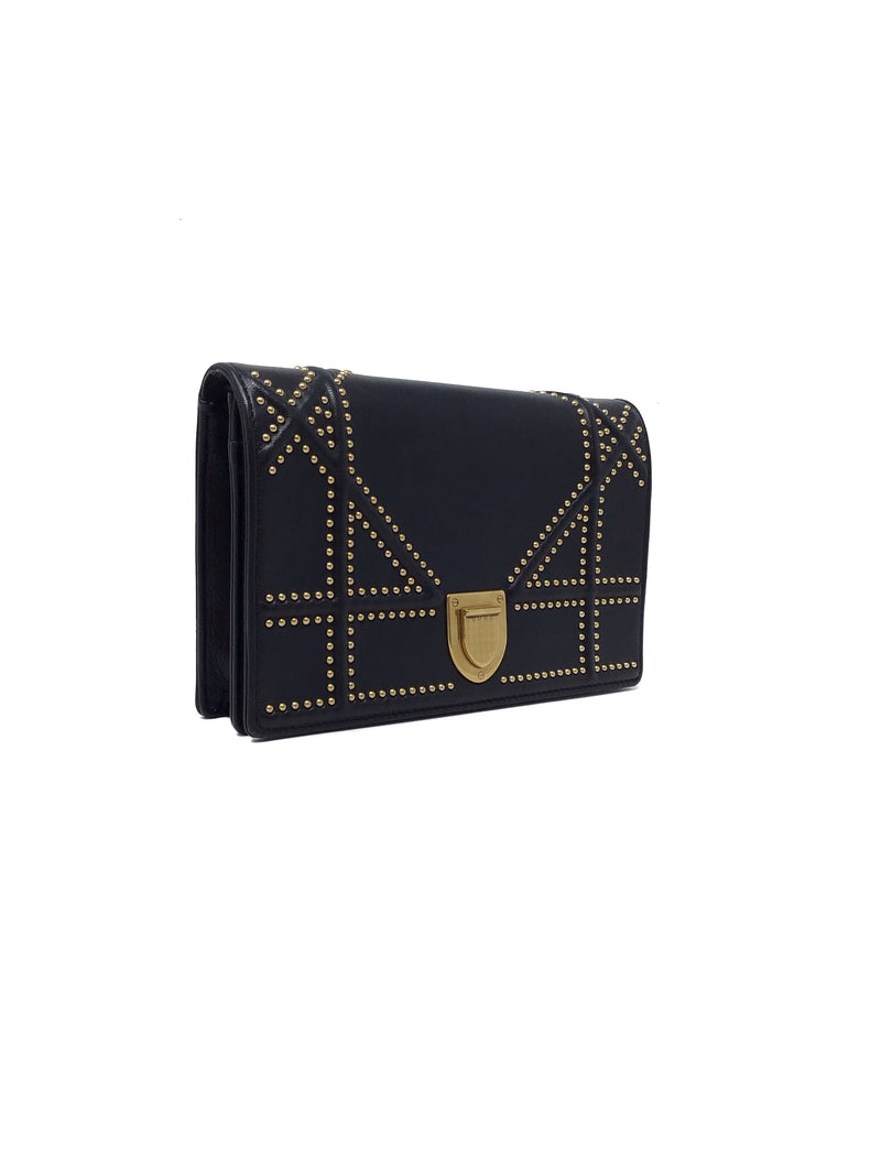 Christian Dior 'Diorama' Lamb Studded Wallet on Chain Bag