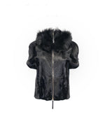 Marni Size 40 Black Fur Coat
