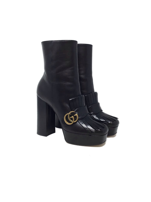 Gucci W Shoe Size 39.5 WB! 'Malaga Kid' GG Marmont Platform Bootie