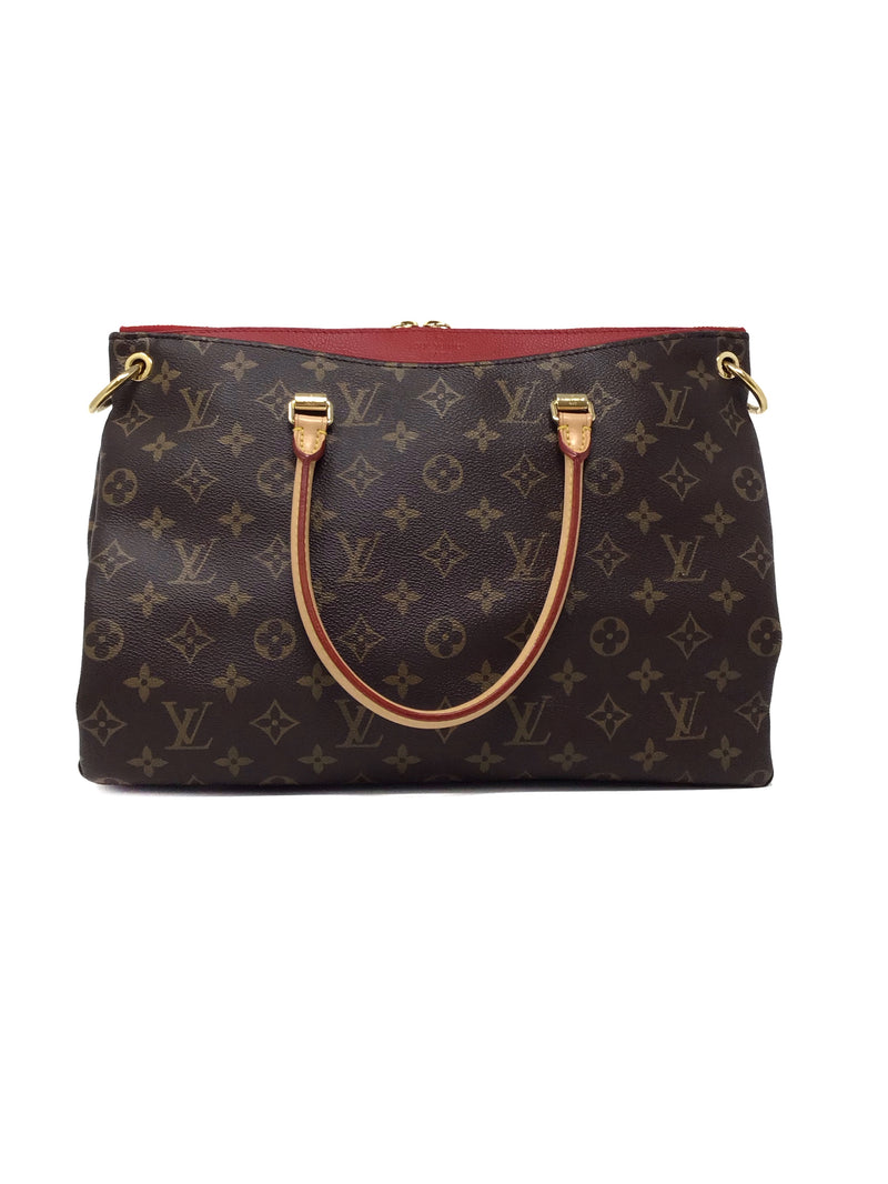 Louis Vuitton Monogram/Red '15 'Pallas' MM W/Strap