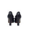 The Row Black 'Lady' Leather Buckle Heeedl Loafers
