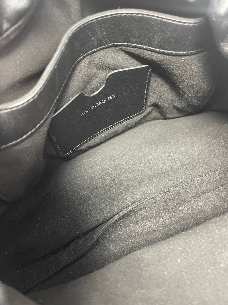 Alexander McQueen Black '22 'The Ball Bundle' Leather Chain Shoulder Bag