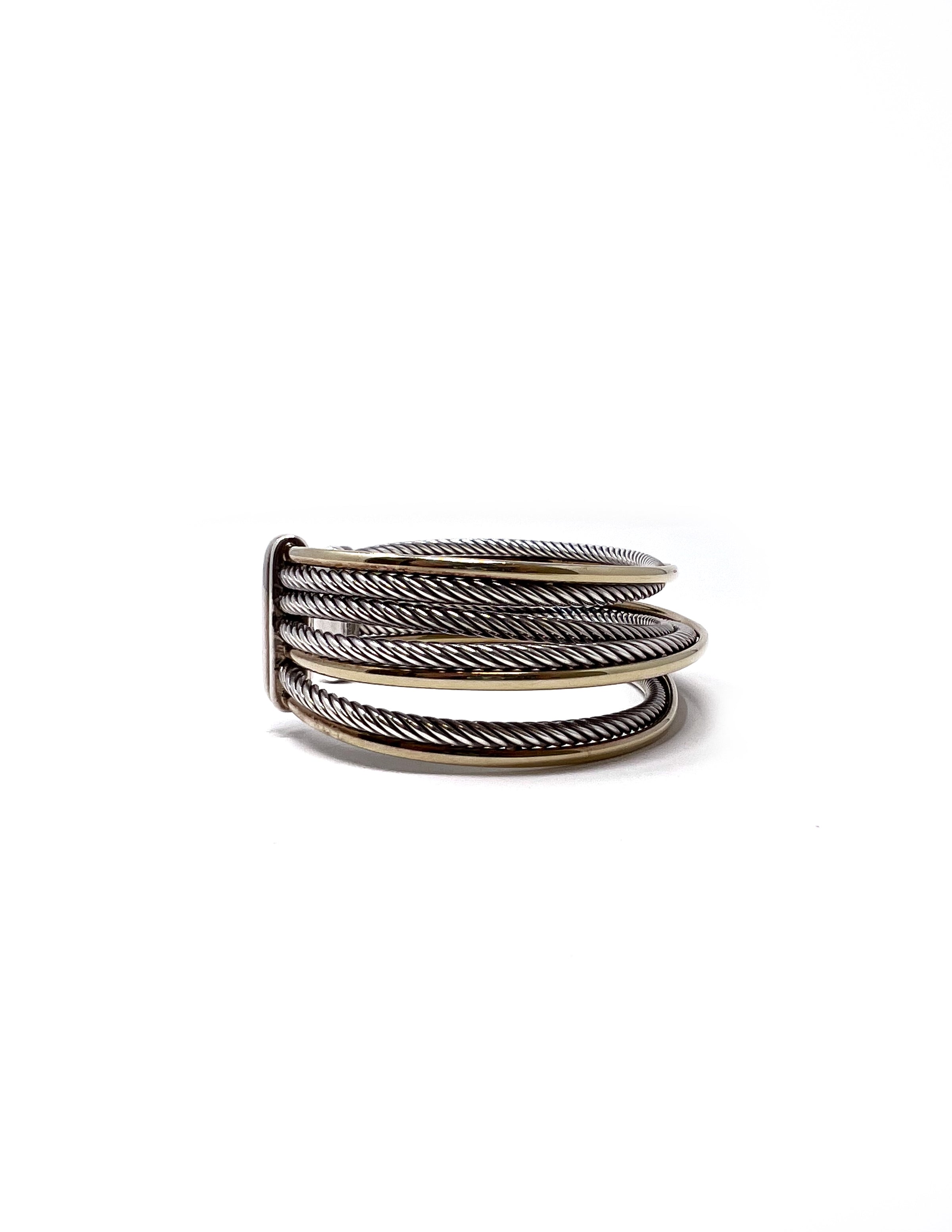 David Yurman Three Row SS 18K Gold Rope Cuff – The Little Bird