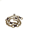 Prada Size One Size Leather & Chain Link Logo Belt