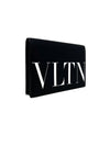 Valentino Black VLTN Logo Flap Clutch