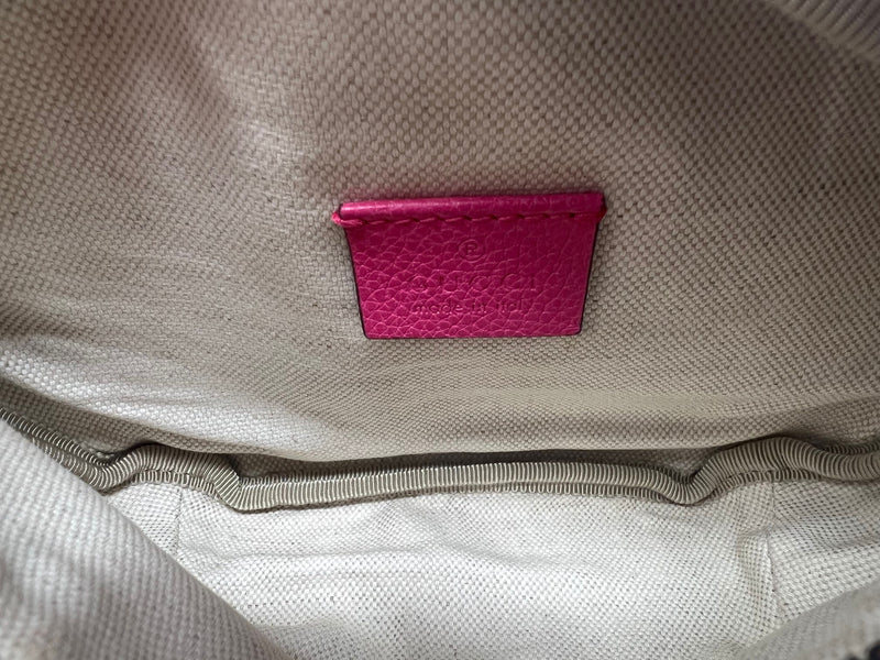 Gucci Hot Pink WDB! SM Logo Printed Leather Belt Bag