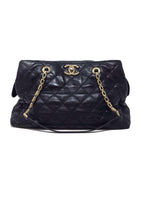 Chanel Black/Gold '11 'Retro Chain' Stitched/Perforated Quilted Calfskin Satchel