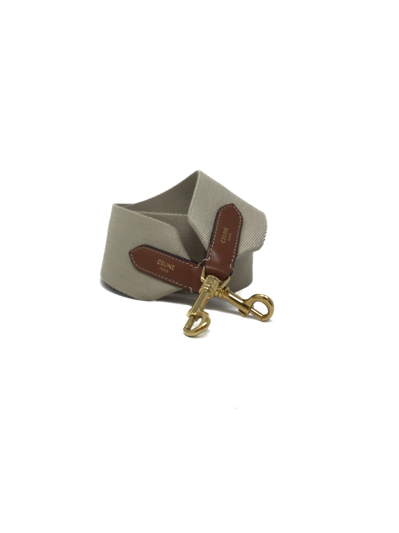 Celine Wool Logo Jacquard Leather Accent Short Bag Strap The Little Bird