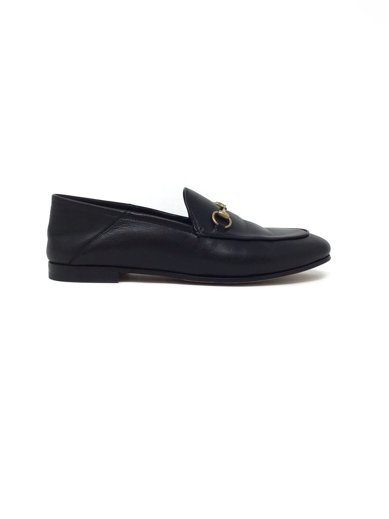 Gucci 38.5 Black  '23 'Brixton' Horsebit Leather Loafers