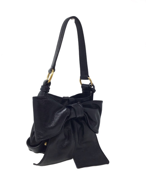 Yves Saint Laurent Black Mini Bow Bamboo Tassel Bag