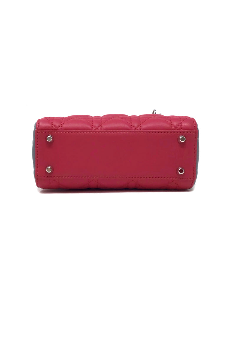 Christian Dior WB! Mini 'Lady Dior' Cannage Lambskin Tri-Tone Bag W/Strap