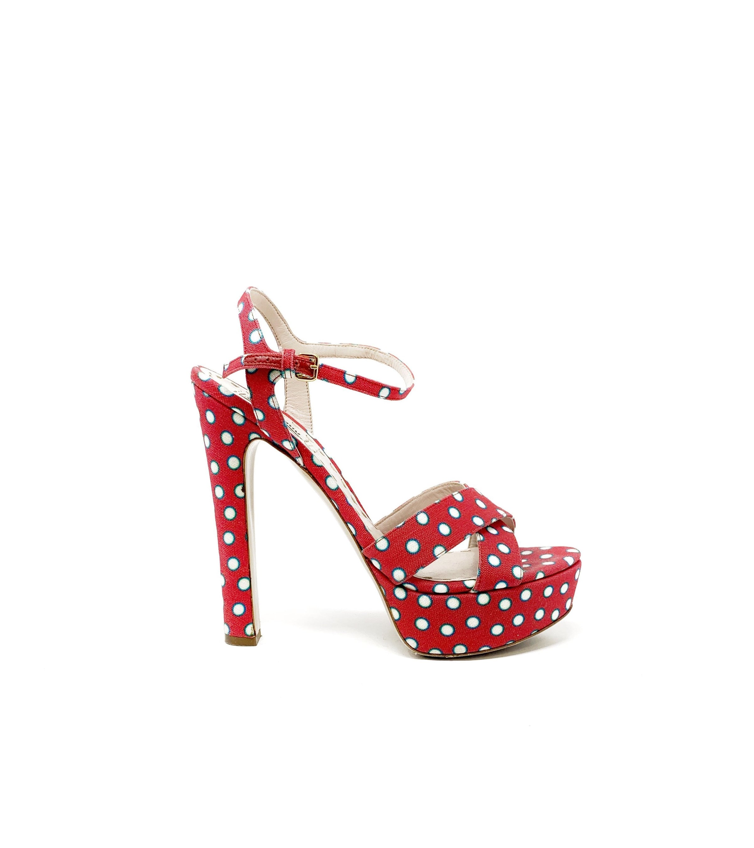 Dolce & Gabbana Cloth heels  High heels, Polka dot heels, Heels