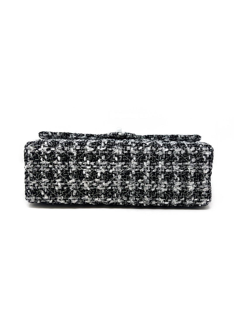 Chanel Black/White/Silver'19P Reissue 2.55 Tweed Resin 226 Double Flap Bag