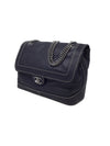 Chanel Navy '12 Caviar Perforated Contrast Stitch Flap Bag