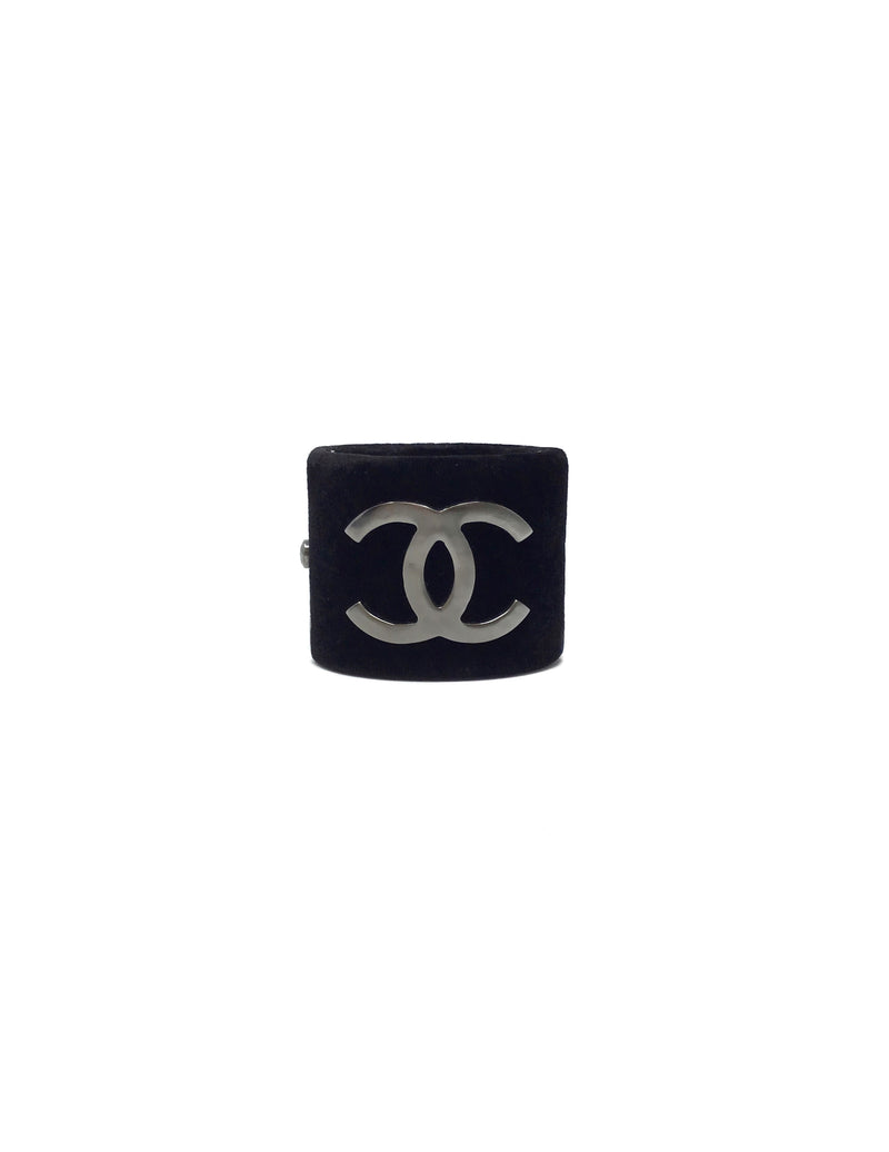 Chanel Black WB! '13B CC Velvet Clasp Bracelet