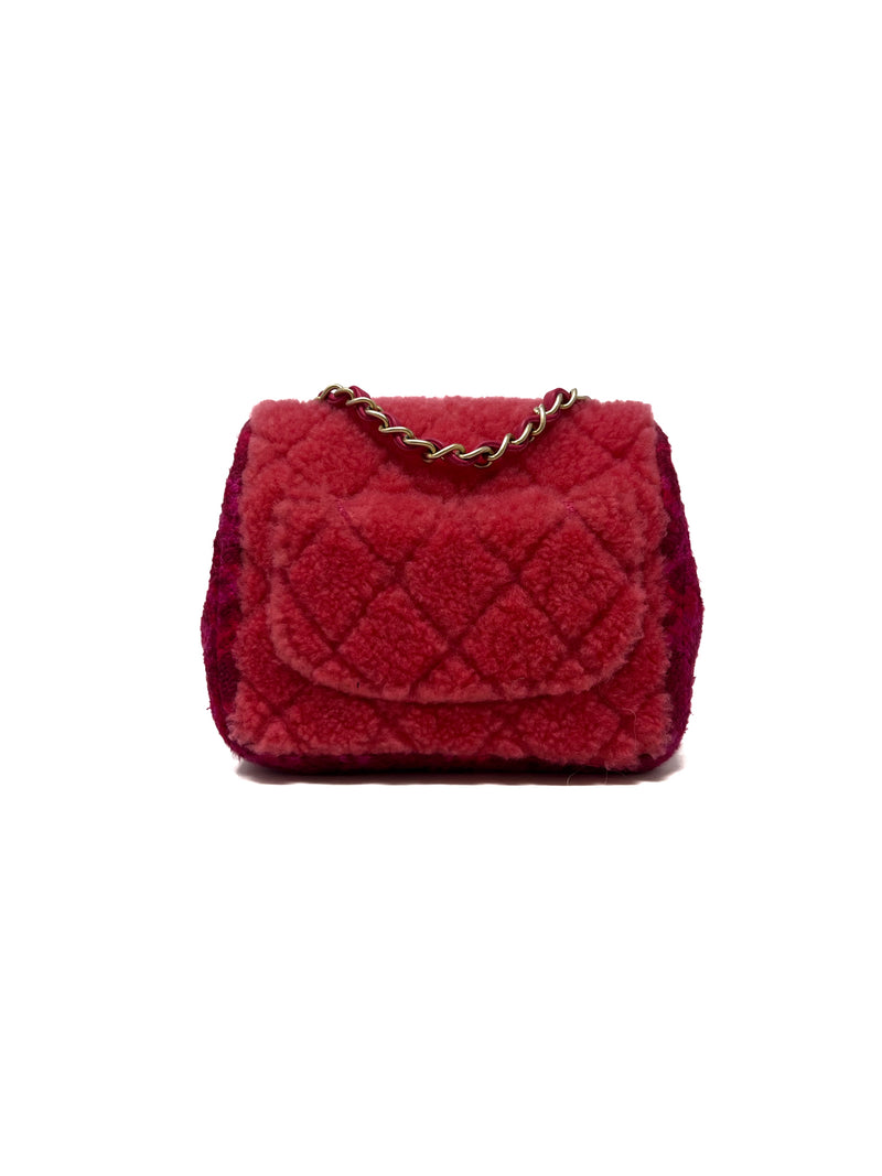 Chanel '20A SM Shearling Tweed Bag W/Card