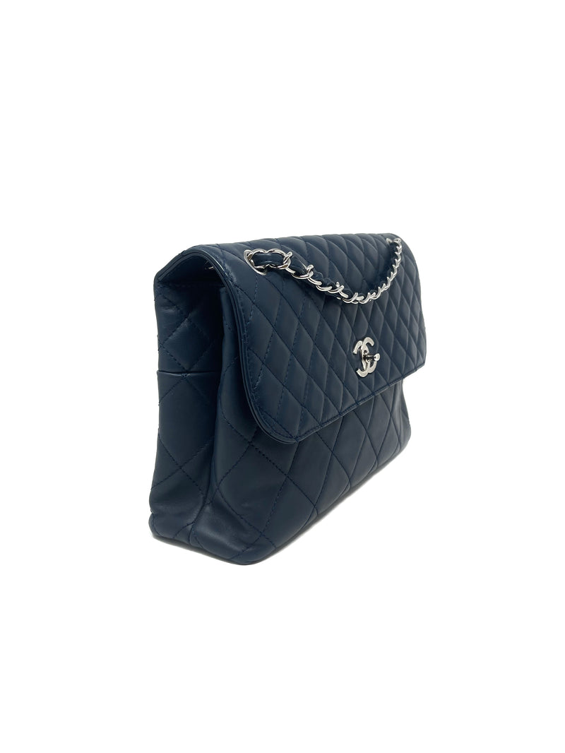 Chanel chevron mini rectangular bag black caviar