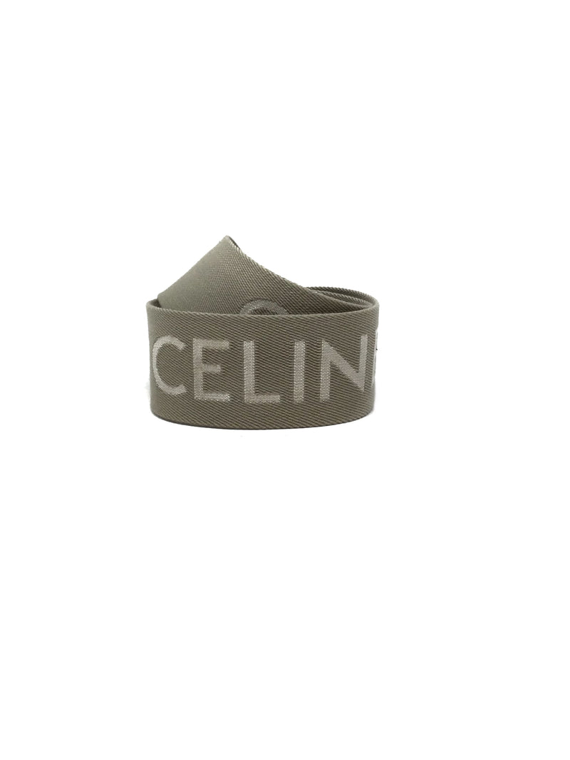 Celine Wool Logo Jacquard Leather Accent Short Bag Strap