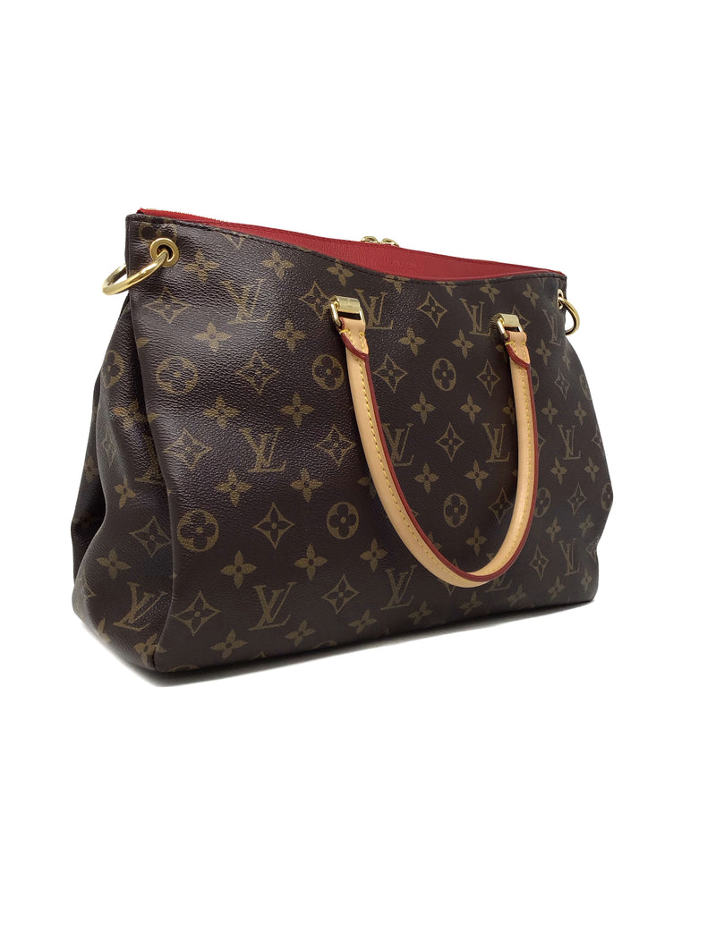 Louis Vuitton Monogram/Red '15 'Pallas' MM W/Strap